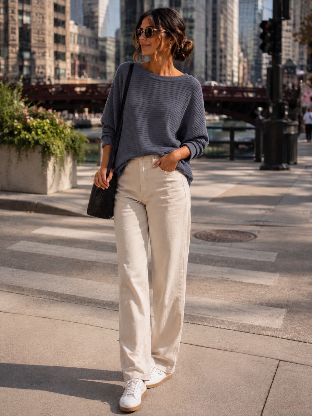 Cyrus Ribbed Long-Sleeve Boatneck Top - Charcoal Gray